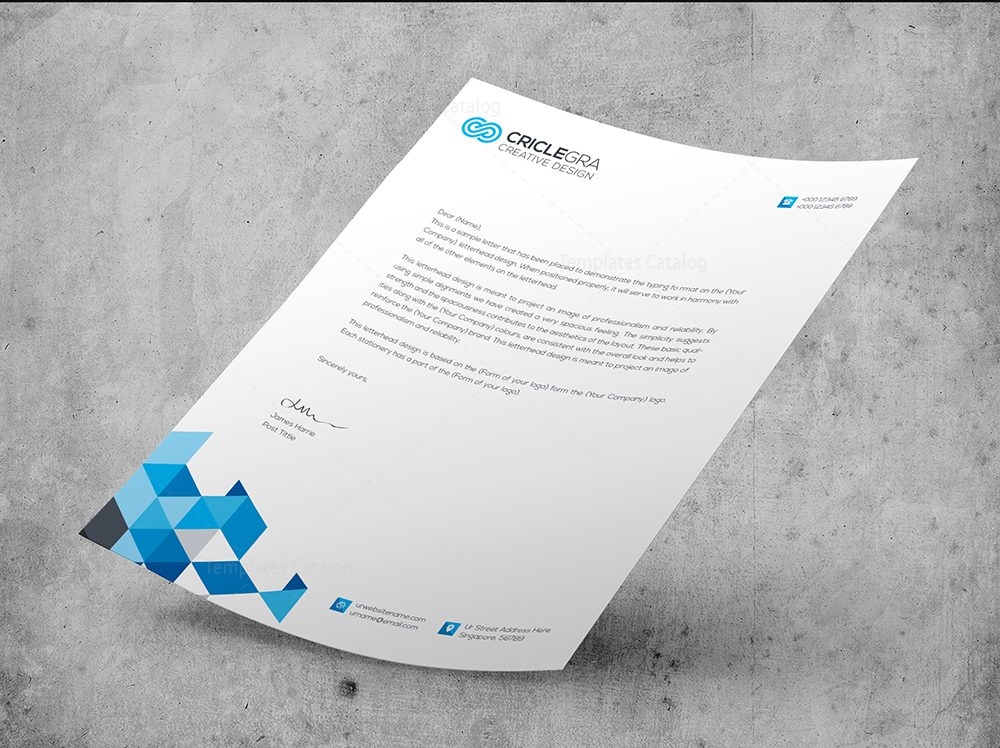 Elegant Corporate PSD Letterhead Templates 000027 Template Catalog