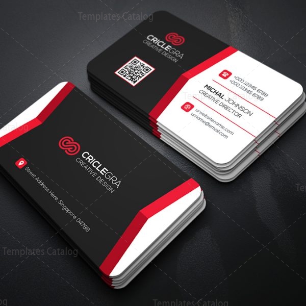 Corporate Business Card Template 000067 - Template Catalog