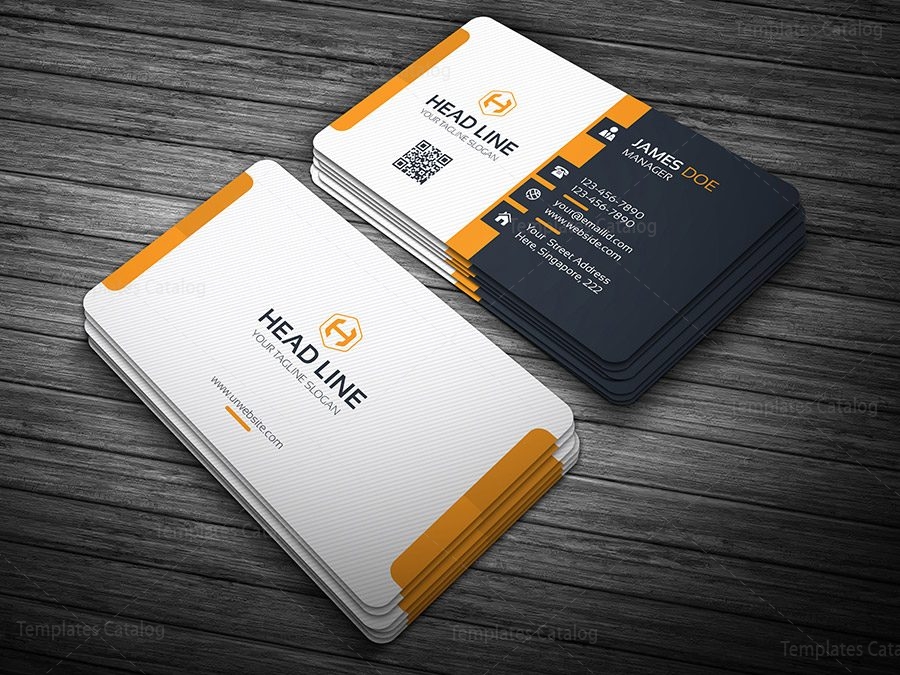 Stylish Orange Business Card Template - Template Catalog