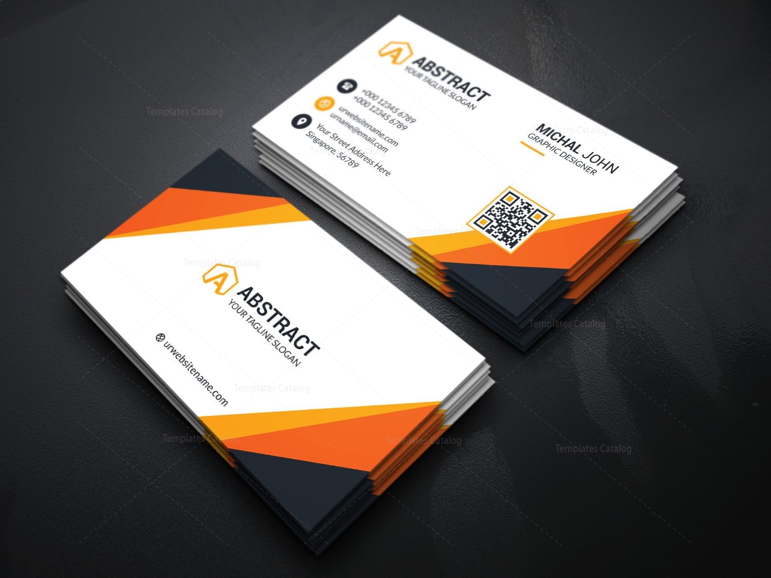 Visiting Card Template For Companies 000175 Template Catalog