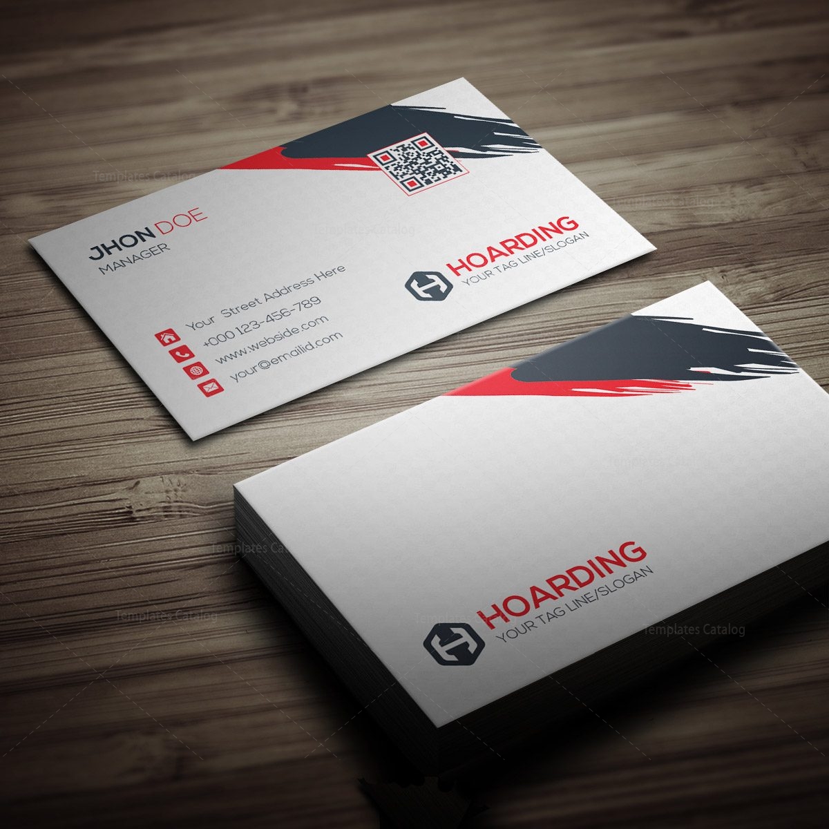 Stylish Hoarding Business Card Template 000264 - Template Catalog