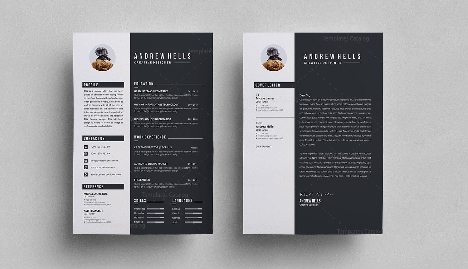 Black And White Resume Template