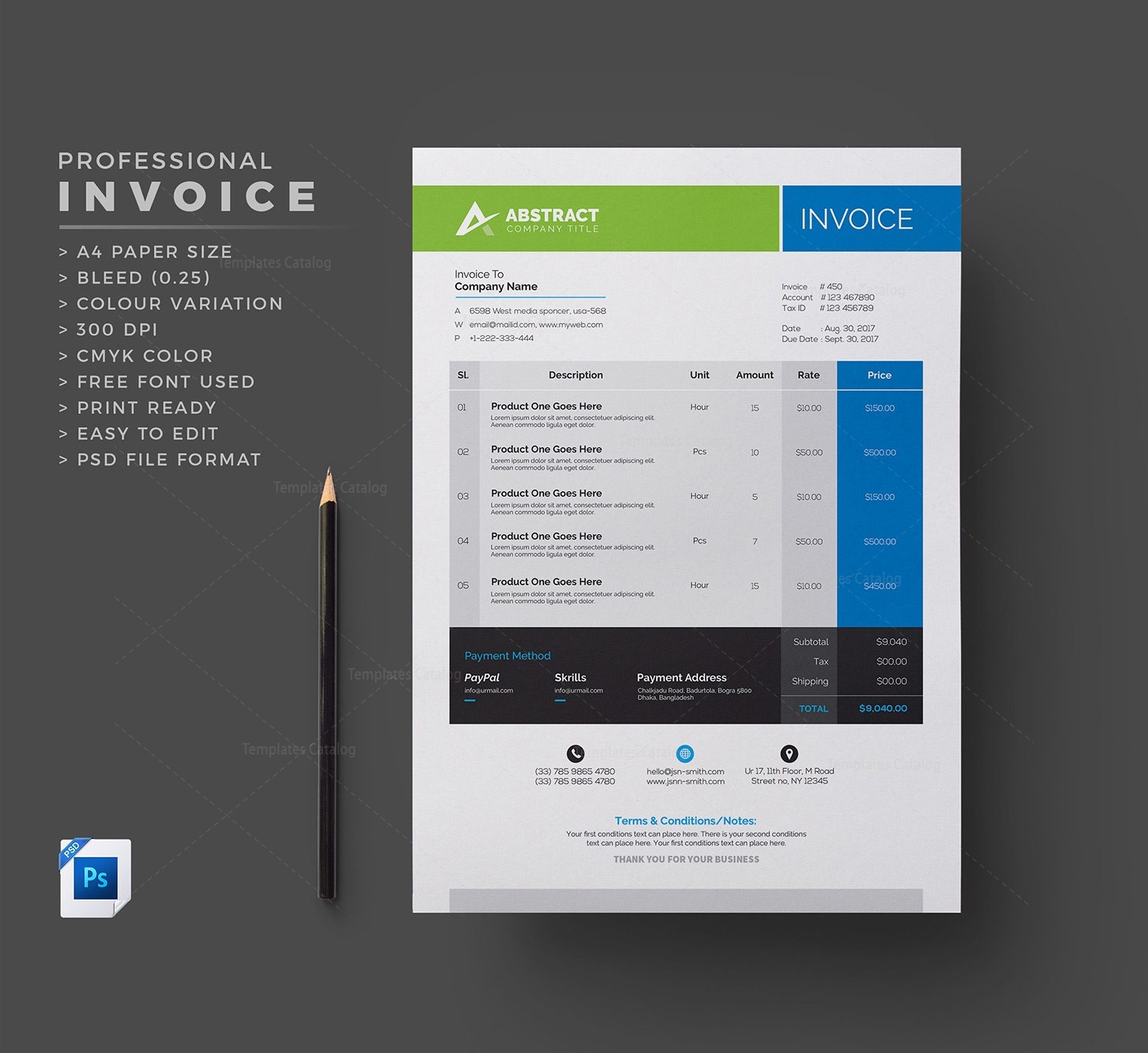 corporate invoice template