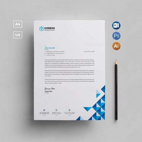 Classy Letterhead Template 000404 - Template Catalog