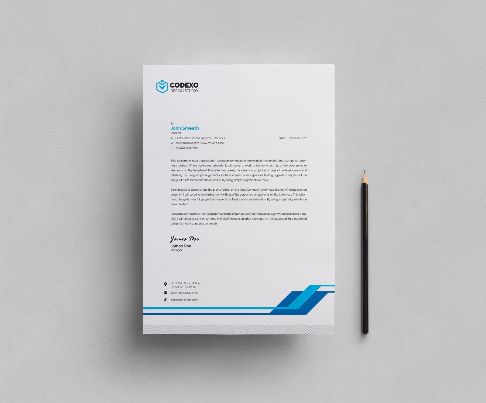 Simple Corporate Letterhead Template 000409 Template Catalog