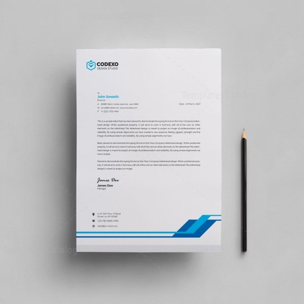 Simple Corporate Letterhead Template 000409 - Template Catalog