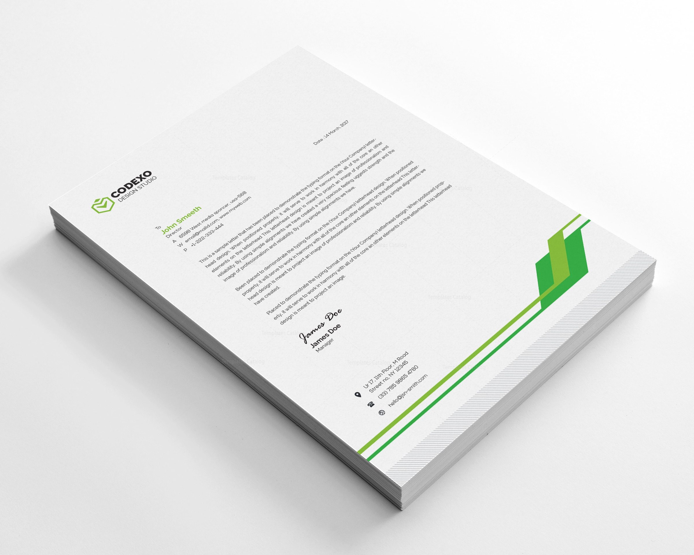 Download Simple Corporate Letterhead Template 000409 - Template Catalog