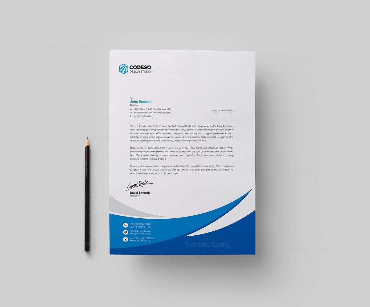 Business Letterhead Template with Modern Design 000549 - Template Catalog