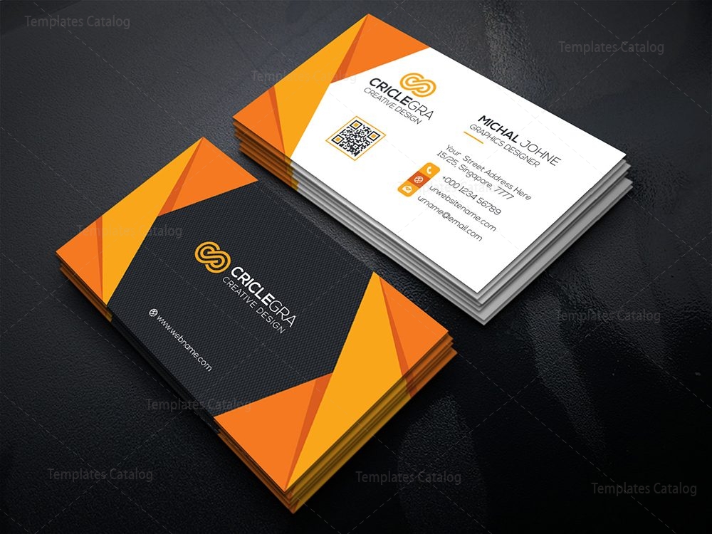 Visiting Card Template with Elegant Style 000465 - Template Catalog