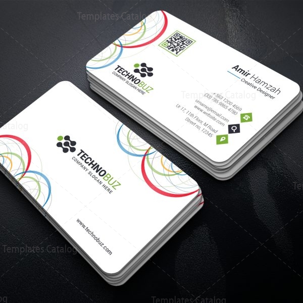 Circle Premium Business Card Template 000812 - Template Catalog