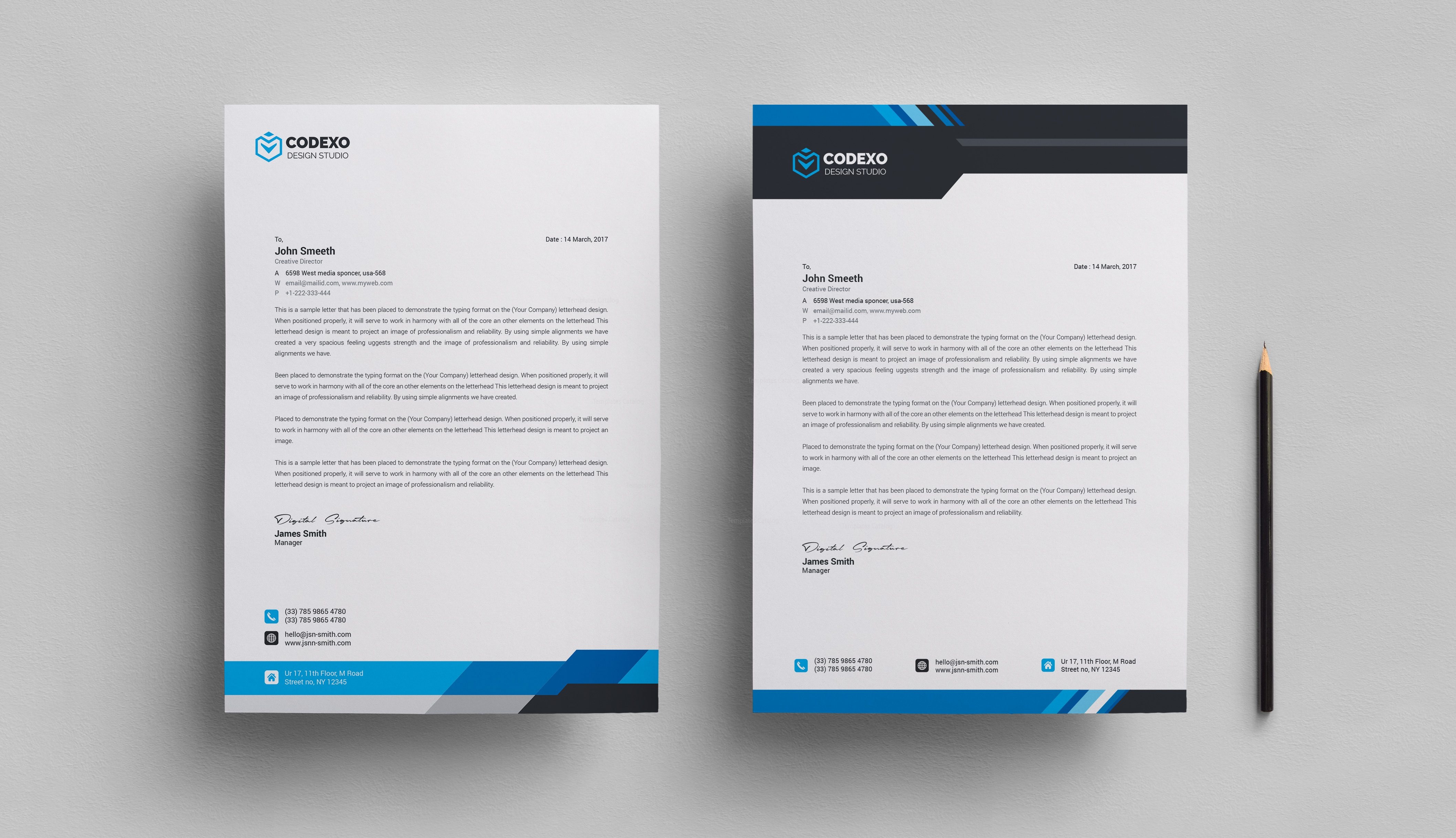 High Quality Letterhead Stationary Template 000609 - Template Catalog