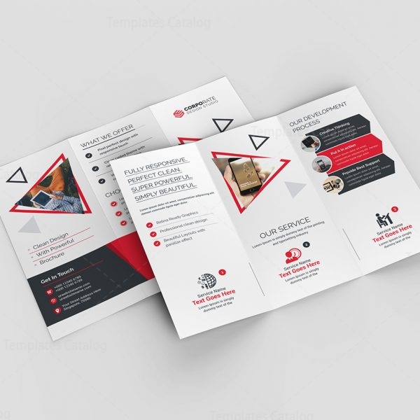 Lotus Corporate Tri-Fold Brochure Template 000774 - Template Catalog