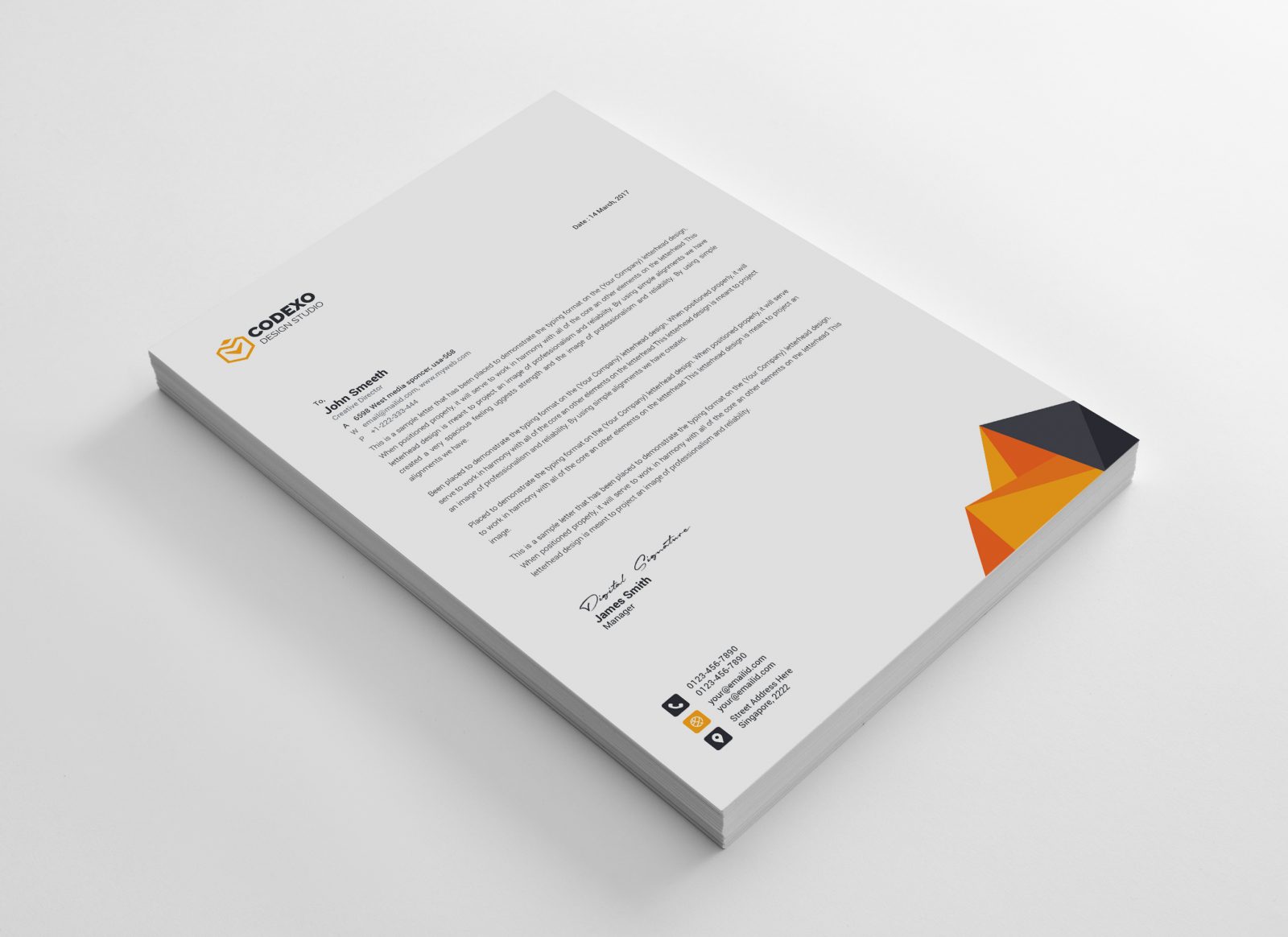 Atlas Modern Corporate Letterhead Template 000882 - Template Catalog