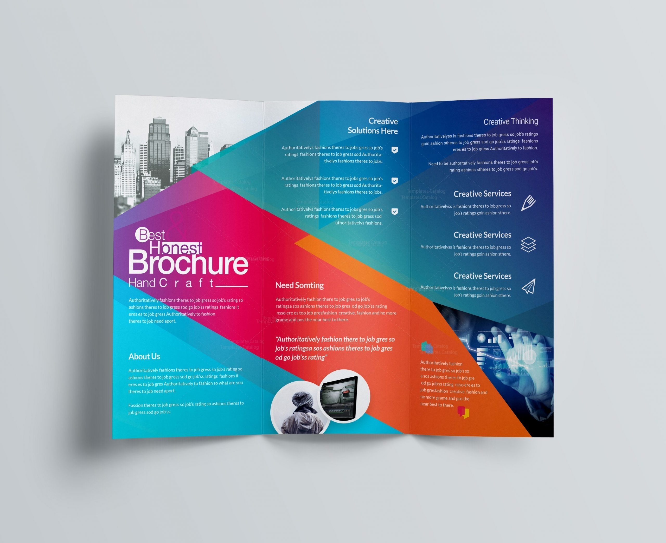 Excellent Professional Corporate Tri-Fold Brochure Template 001213 ...