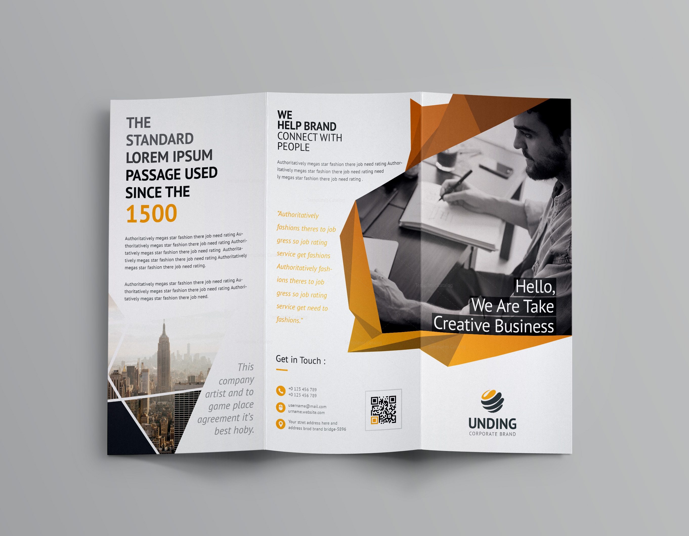 Fancy Business Tri-Fold Brochure Template 001170 ...