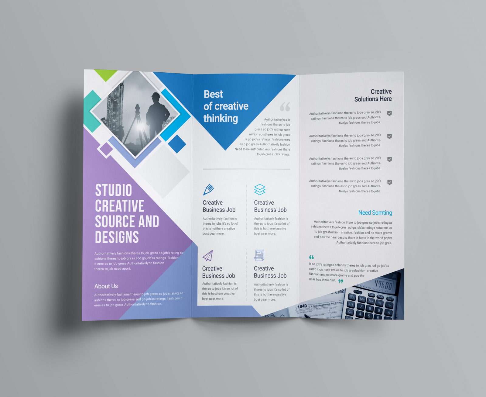 Neptune Professional Corporate Tri Fold Brochure Template 4 Template