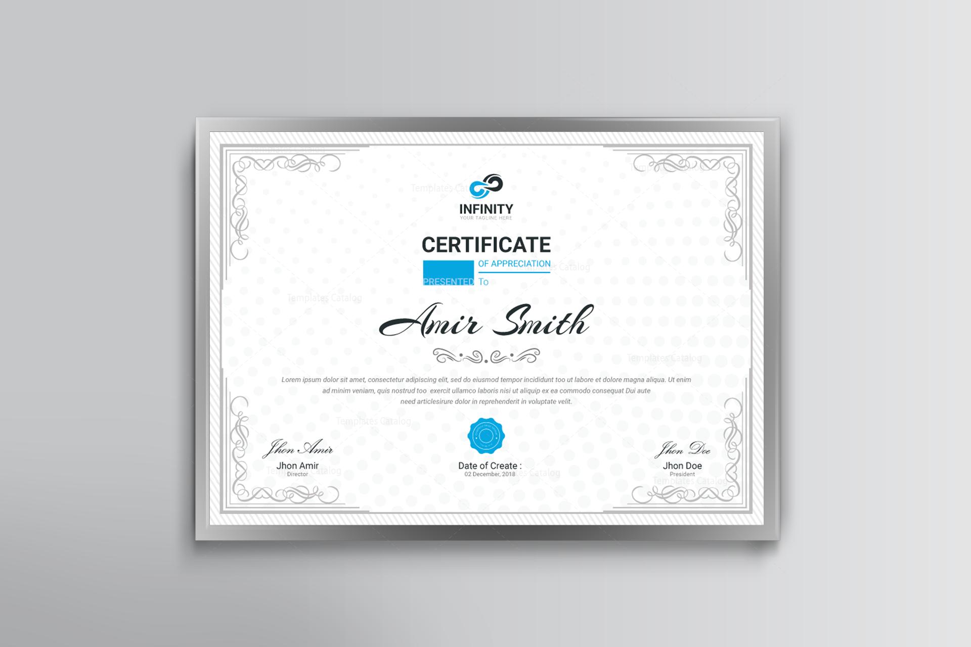 Ornament Professional Certificate Template 001120 - Template Catalog