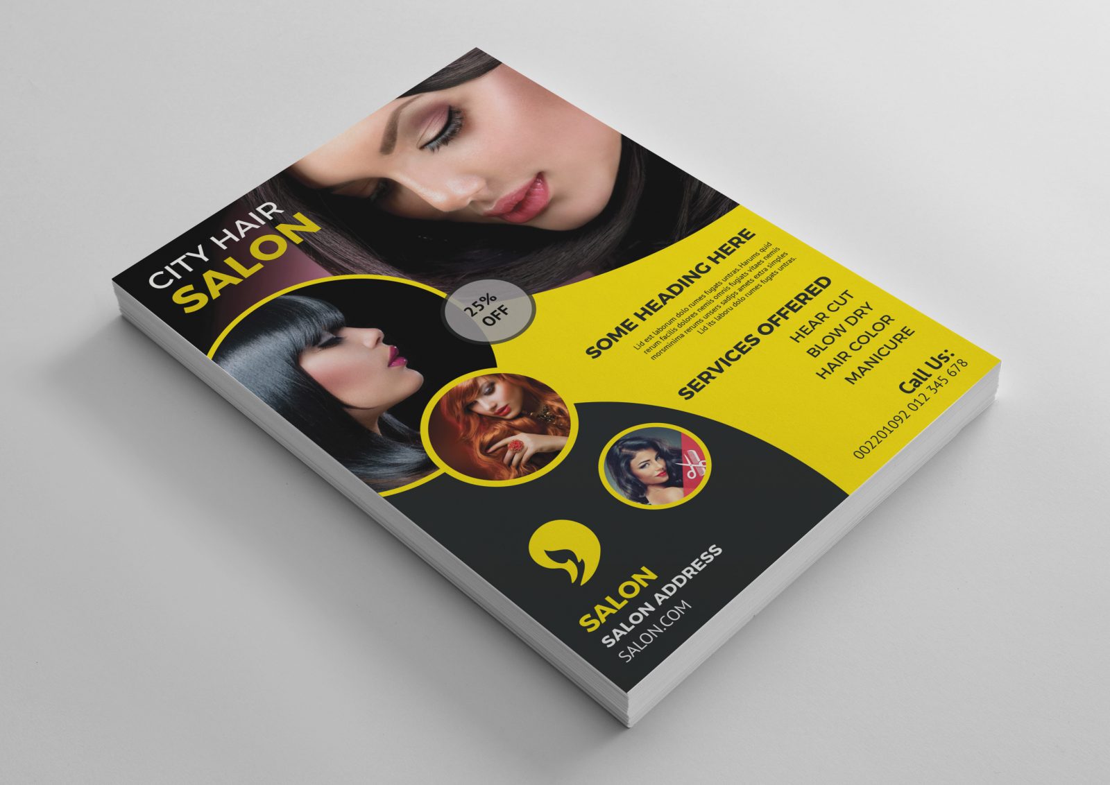 Elegant Hair Salon Flyer Template 001464 Template Catalog