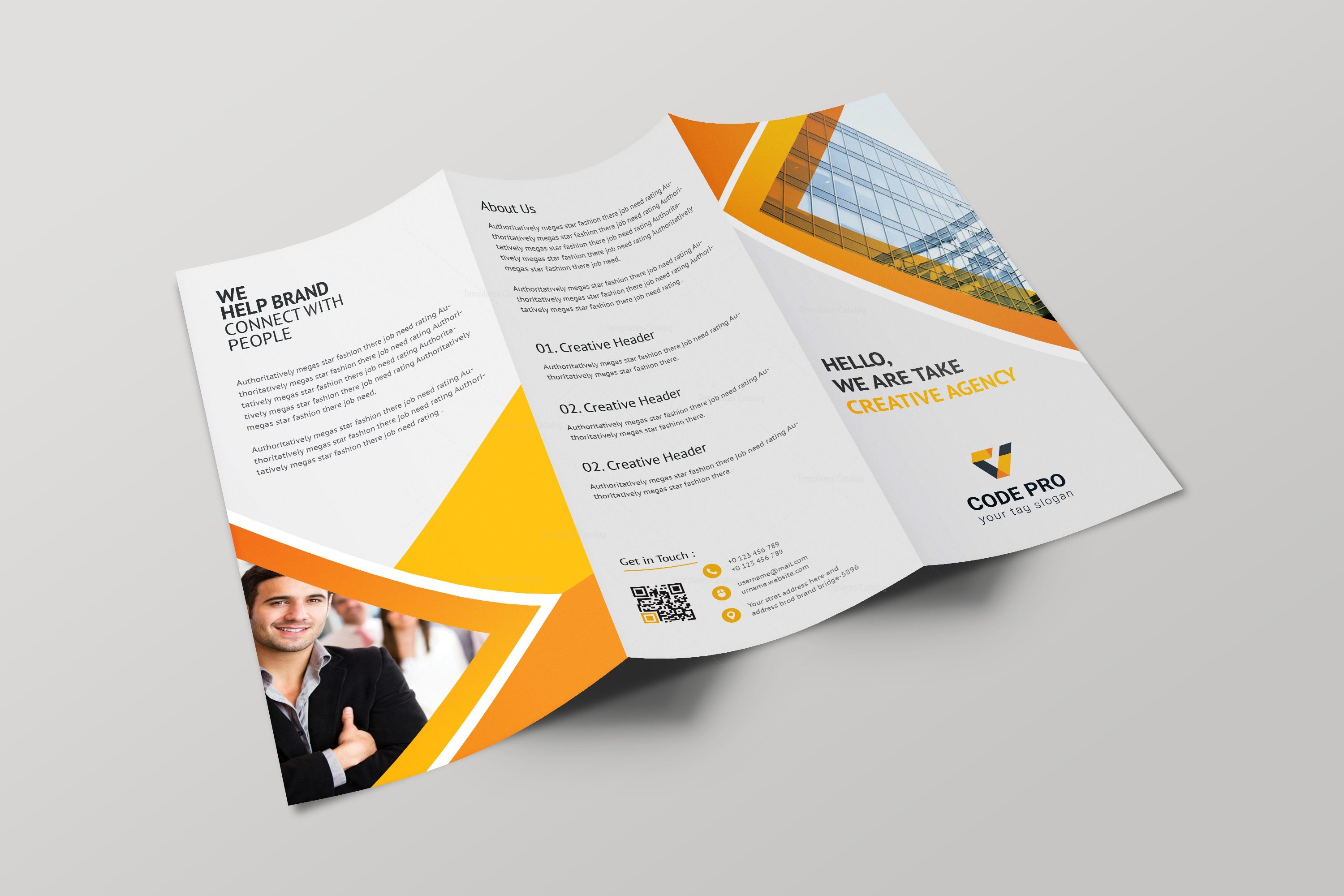 Athena Professional Tri-fold Brochure Design Template 001698 - Template ...