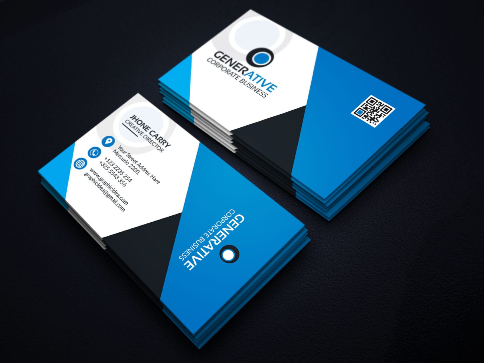 EPS Sleek Business Card Design Template 001599 Template Catalog