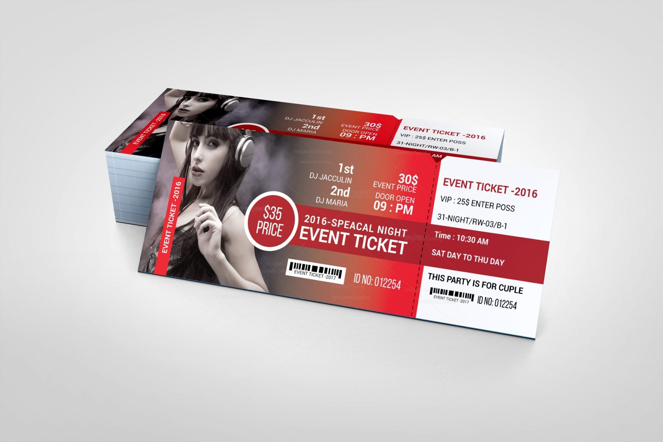 Modern Event Ticket Design Template 001610 - Template Catalog