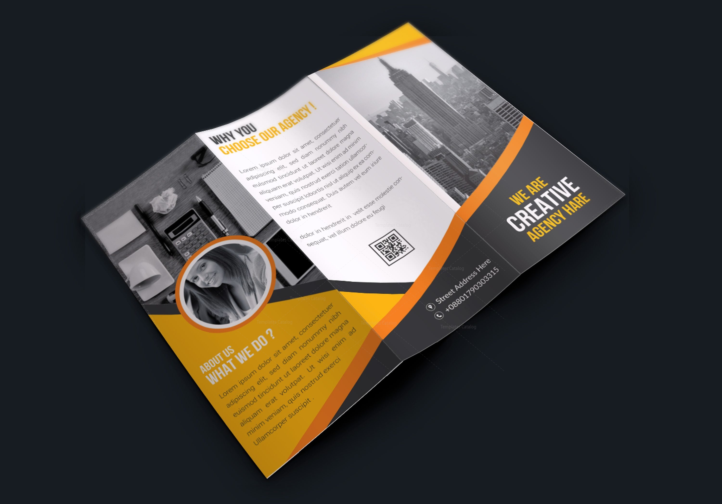 Premium Corporate Creative Tri fold Brochure Design 001618 Template 