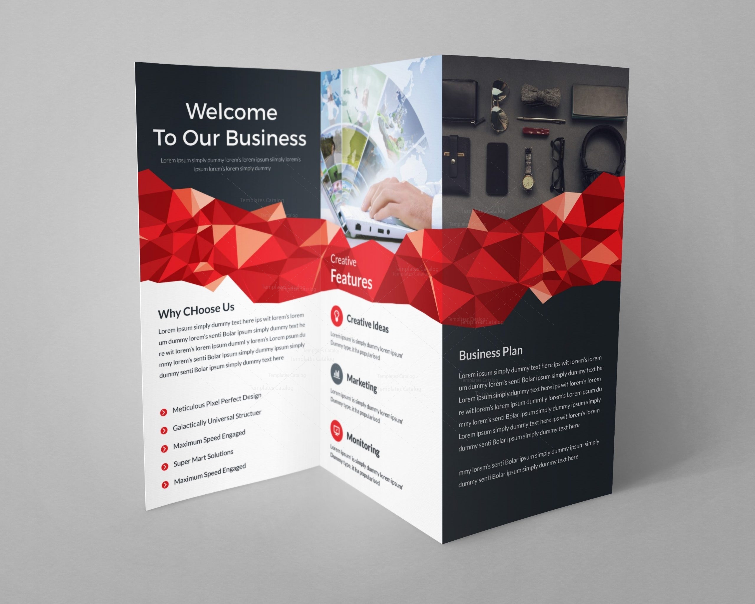 Tallinn Professional Tri-fold Brochure Design Template 001694 ...