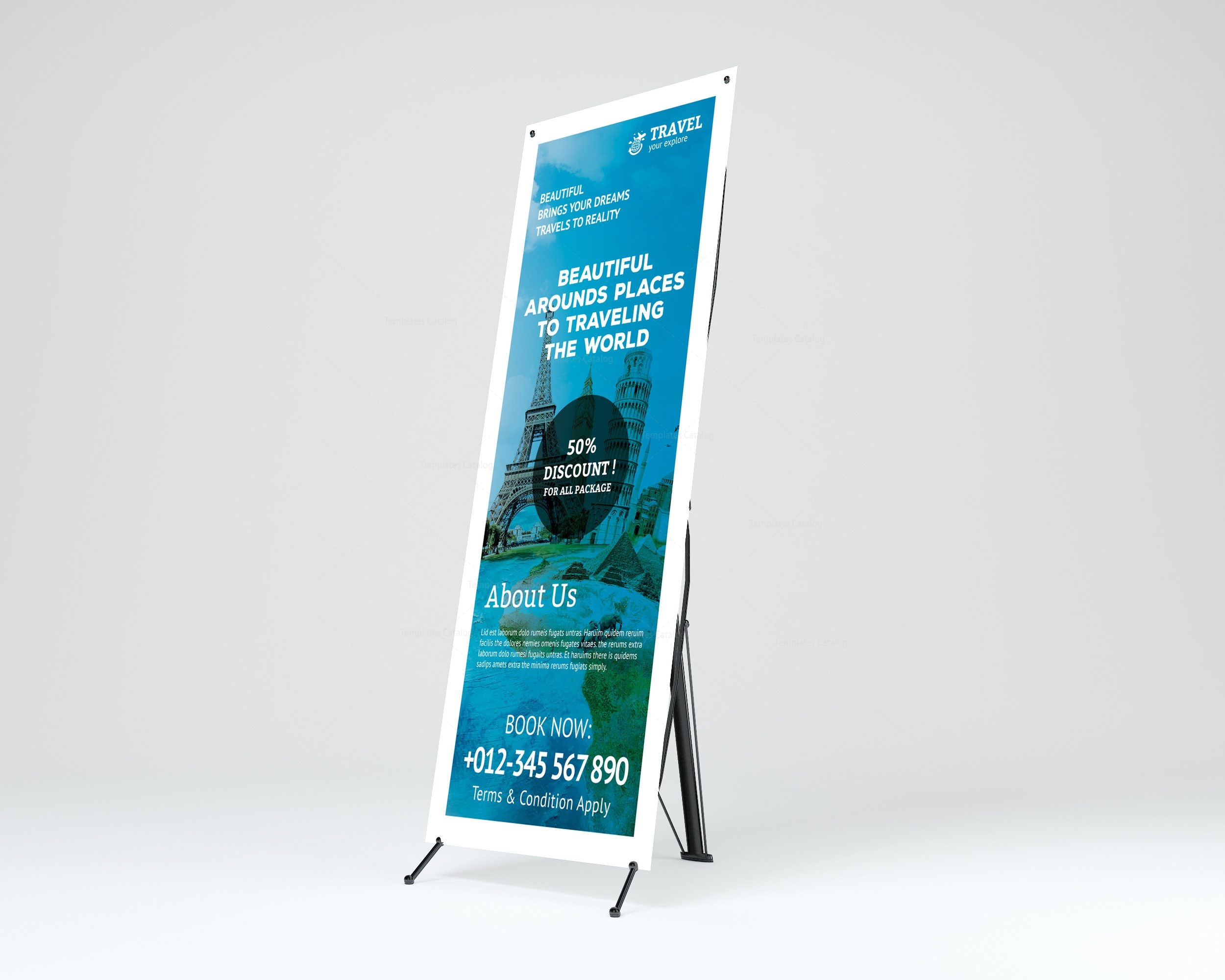 Travel Agency Roll Up Banner Template 001574 Template 