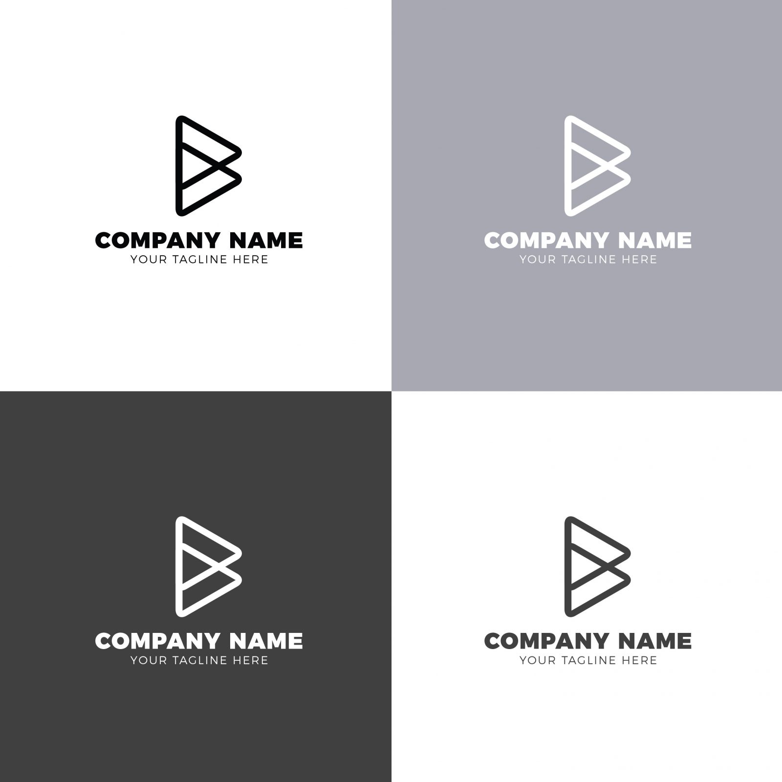 Double Triangle Creative Logo Design Template 001878 Template Catalog