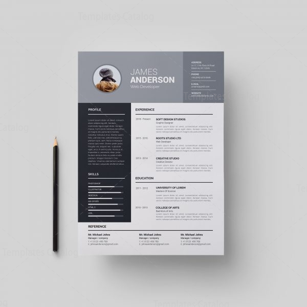 Hamburg Professional Resume Design Template 001772 - Template Catalog