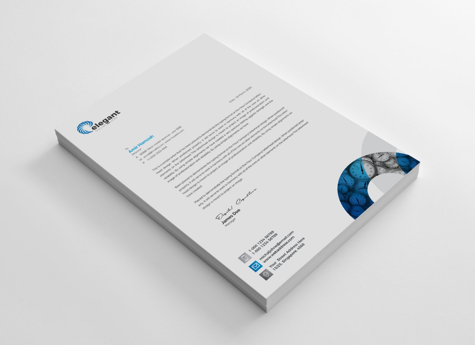 Download Time Creative Corporate Letterhead Design Template 001961 ...