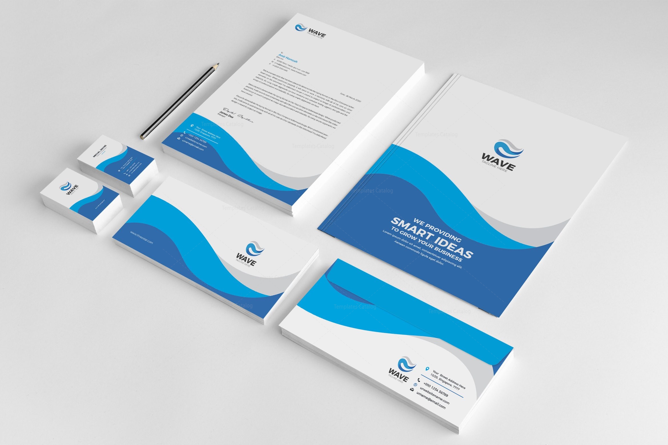 Wave Creative Corporate Identity Design Template 001950 - Template Catalog