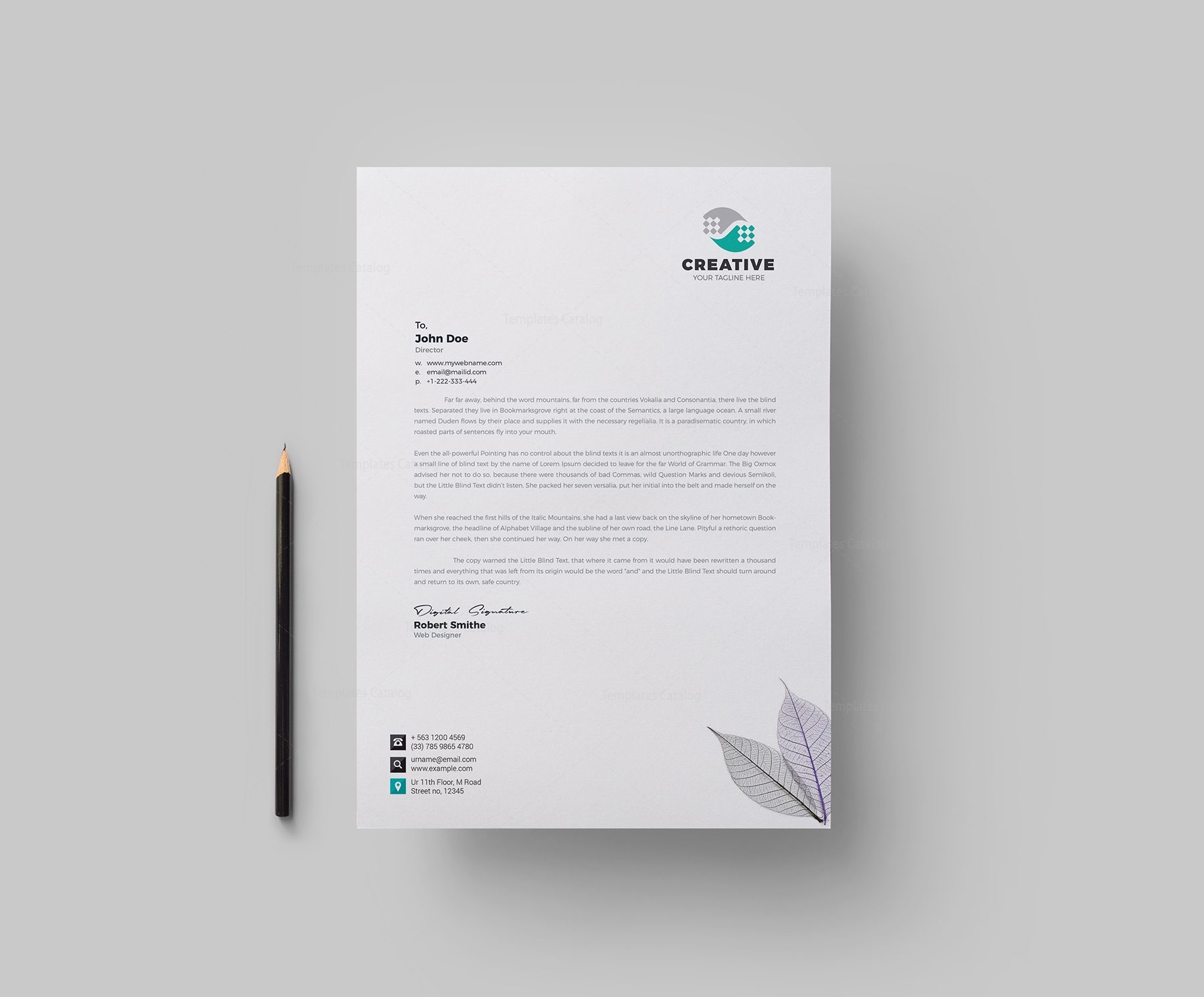 Modern Corporate Letterhead Design Template 002157 - Template Catalog