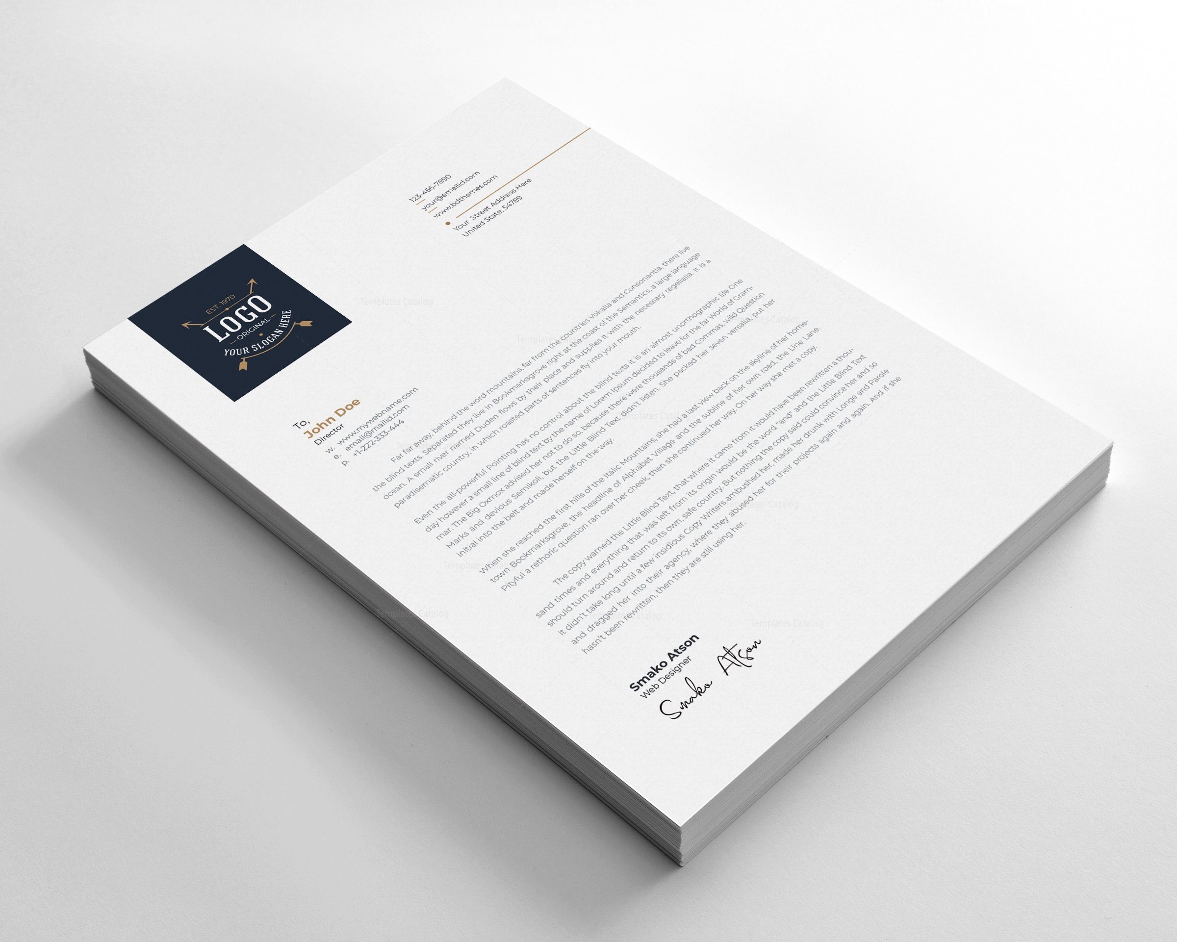 Download Luxury Letterhead Design Template 002301 - Template Catalog