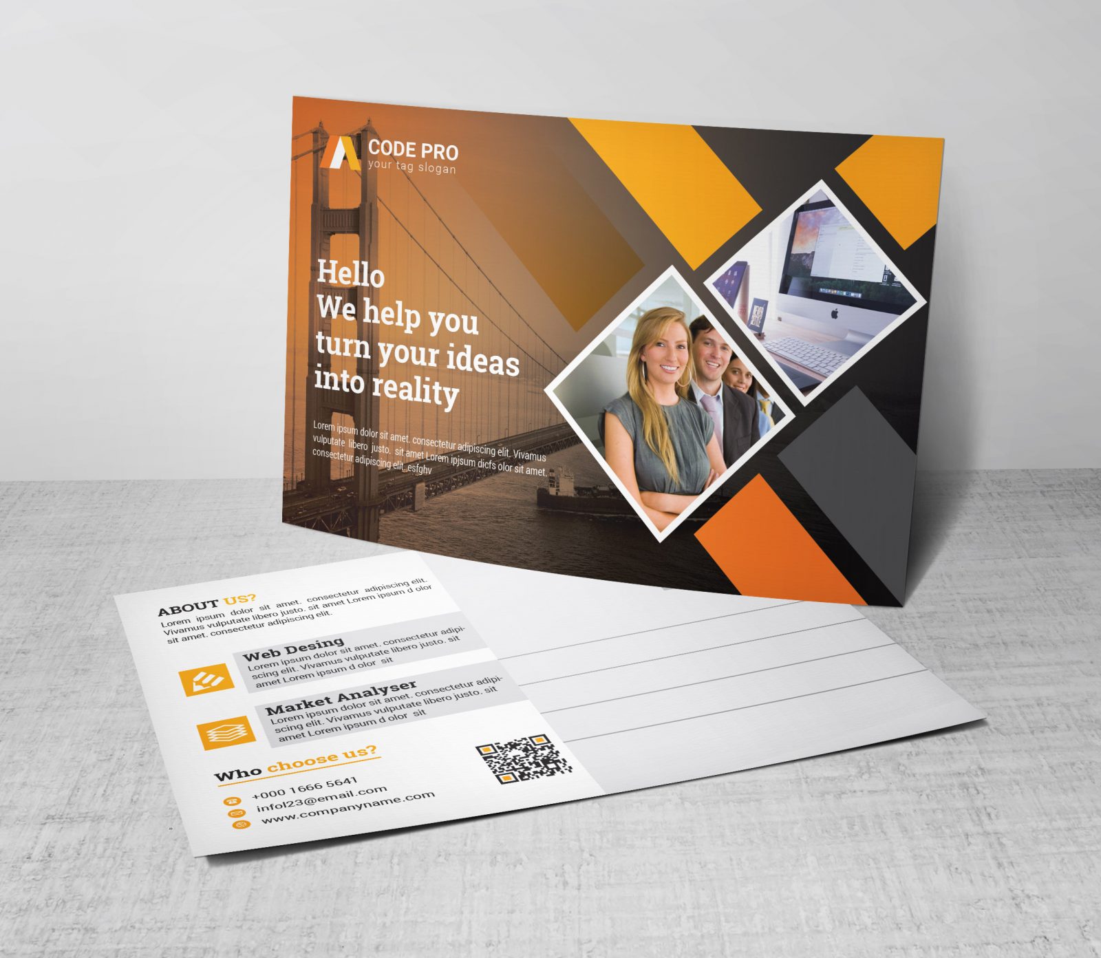 Advertising Corporate Postcard Template 002365 Template Catalog